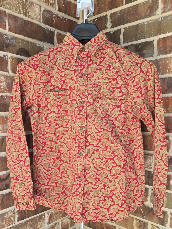 Ralph Lauren Tops - Ralph Lauren Red and Gold Paisley Button-Down Shirt